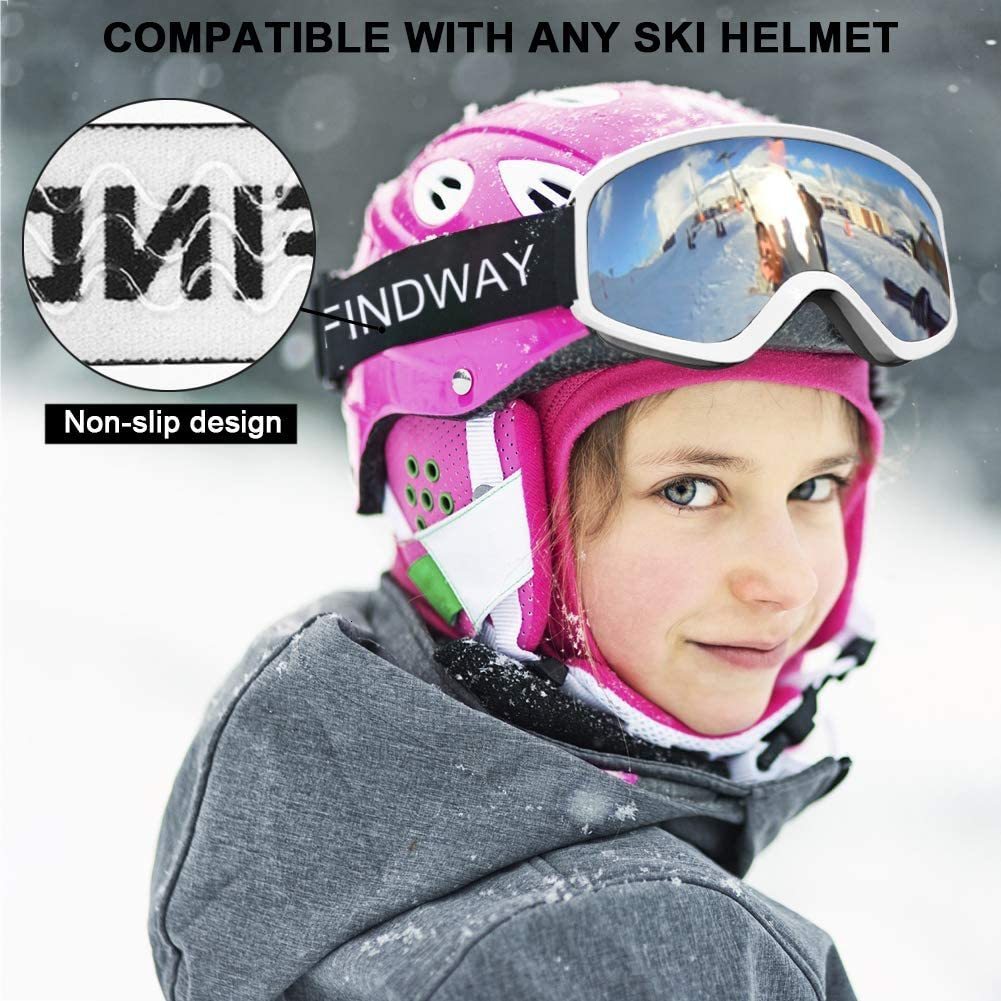 Ski Goggles Findway Kids Mask Anti UV Fog OTG Compatible with Snowboard Helmet Winter Sports 230801