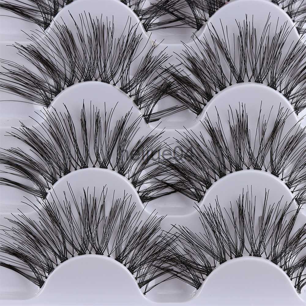 False Eyelashes 5 Pairs 3D Effect False Eyelashes Natural Long Wispy Full Strip Black Lashes Extension Handmade CrueltyFree Eye Makeup Tools x0802