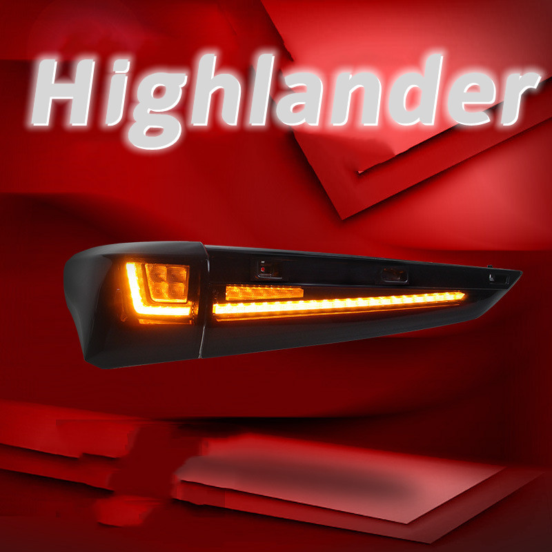 Car Tail Lights For Toyota Highlander 20 22-2023 Taillight Assembly Crown LED Through Type Driving Light Brake Light
