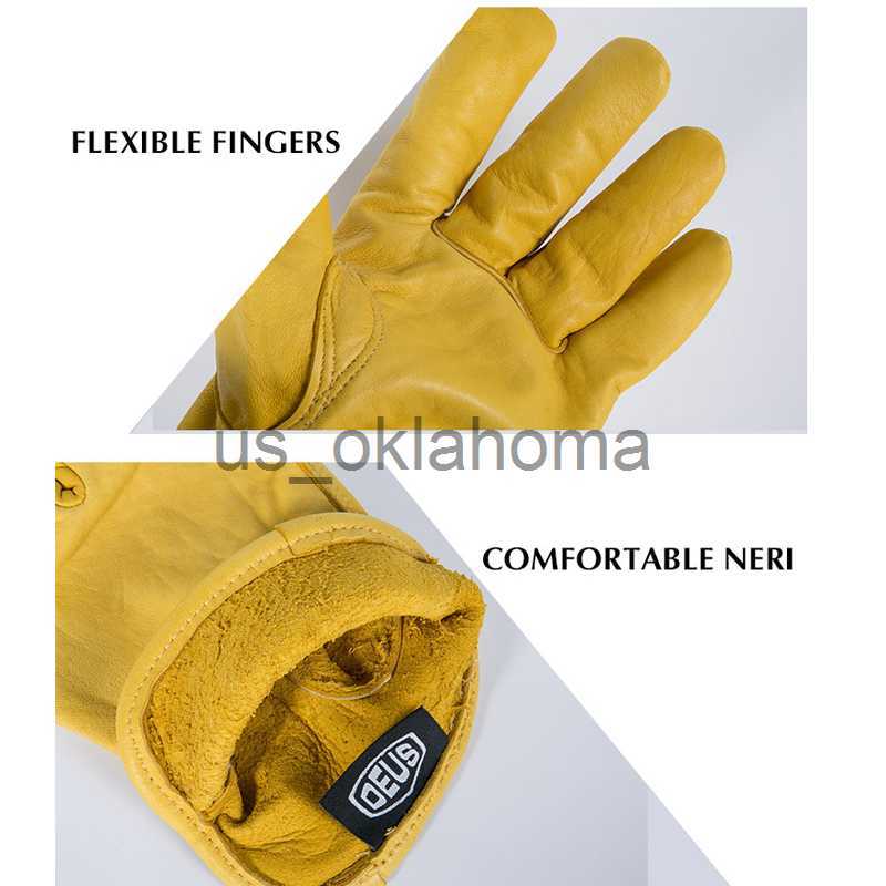 Ski Gloves OZERO Goat Leather Motorcycle Gloves Full Finger Racing Gloves Outdoor Sport Protection Riding Cross Bike Guantes Motor Gloves J230802