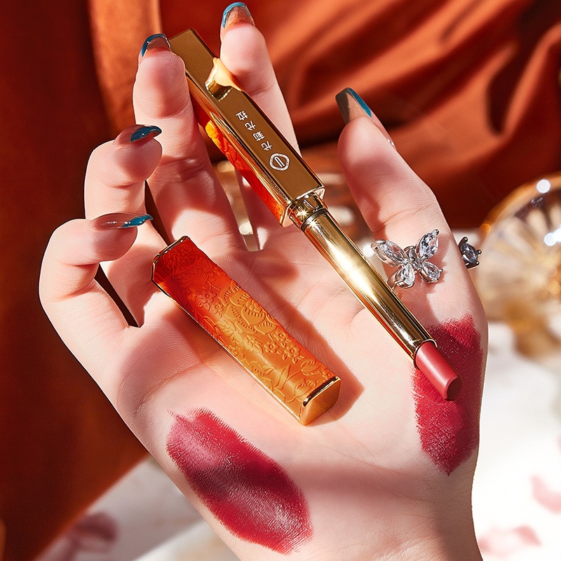 Explosive Love Horse Orange Small Thin Tube Lipstick Set Matte Does Not Fade Tanabata Makeup Wholesale free shipping