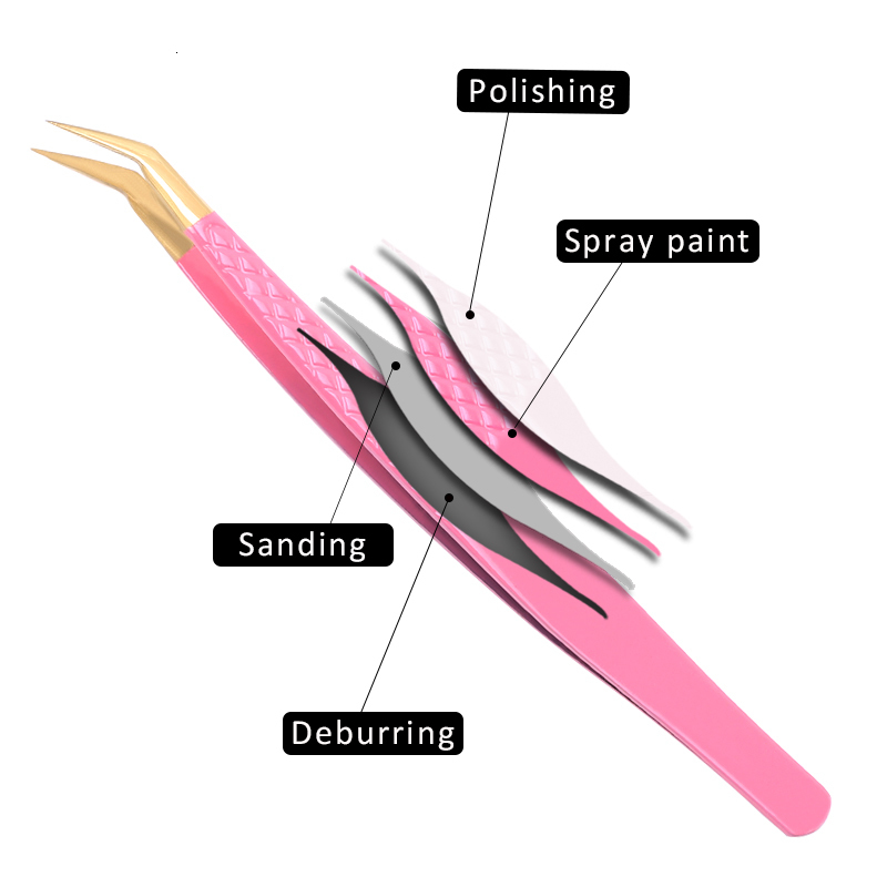 Makeup Tools 3Pc Eyelash Tweezers Set With Bag Stainless Steel Accurate 3D Volume Fan Lash Eyebrow Tweezer Accessories 230801