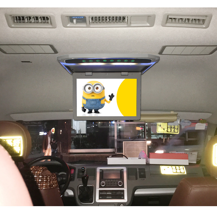 101 Inch Car Flip Down Monitor 1080P HD Player FM tra Thin DVD 2Way Video Input Roof LCD C251017