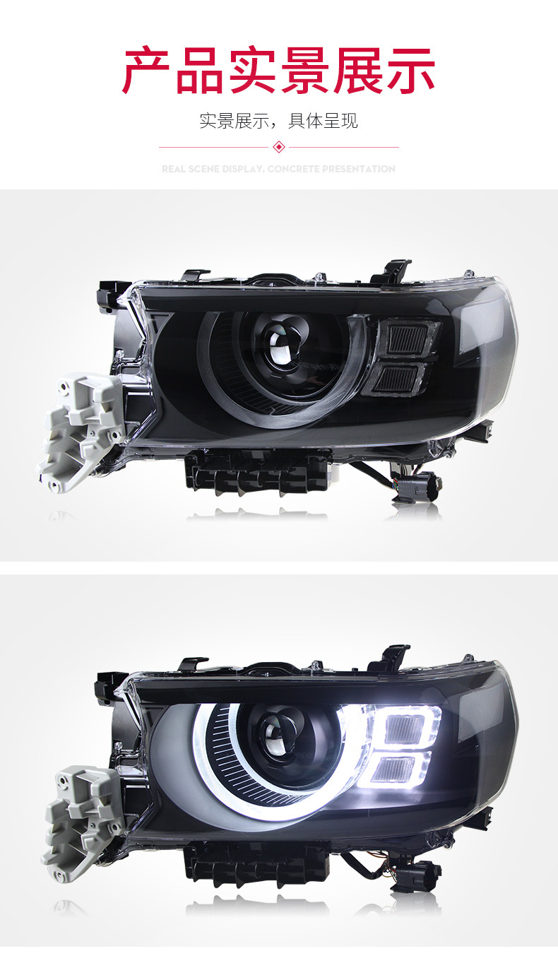 Car Headlight For Land Cruiser 2016-2021 Defender Style LED Lens Laser Headlights Daytime Running Lights