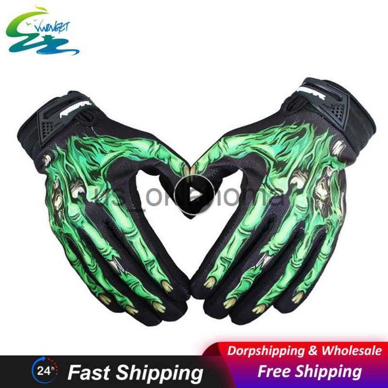 Ski Gloves Skull Cycling Gloves Hand Protection Full Finger Silicone Padded Outdoor Sports Camping Hiking Motorcycle Skiing Claw Gloves J230802