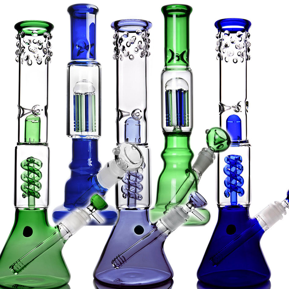 Hookahs Straight Glass Bongs Beaker bong Straight Tube Dab rigs Ice Pinch Oil rig diffuser downstem percolator arm trees perc