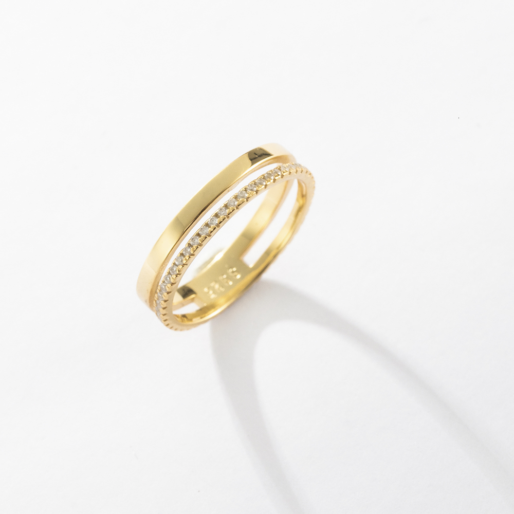 Wedding Rings ANDYWEN 925 Sterling Silver Zircon CZ Pave Shiny RingTwo Circle Women Double Winter Fine Jewelry 230802