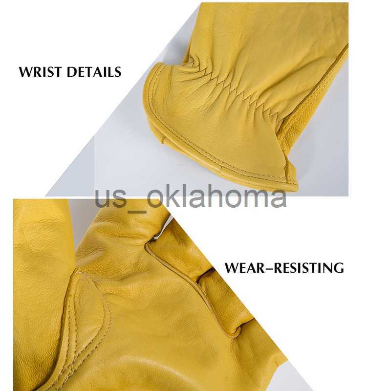 Ski Gloves OZERO Goat Leather Motorcycle Gloves Full Finger Racing Gloves Outdoor Sport Protection Riding Cross Bike Guantes Motor Gloves J230802