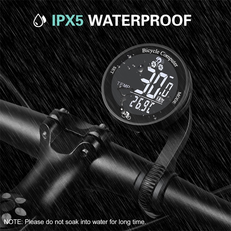 Bike Computers Wireless Computer Waterproof Bicycle Odometer Multi Functional LCD Screen Cycling Speedometer Mountain Meter 230801