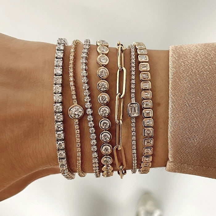 Charm Bracelets 5A Cubic Zirconia CZ Tennis Bracelet 17CM 19CM Bezel Setting Simple Classic Women Girl Chain Jewelry 230801