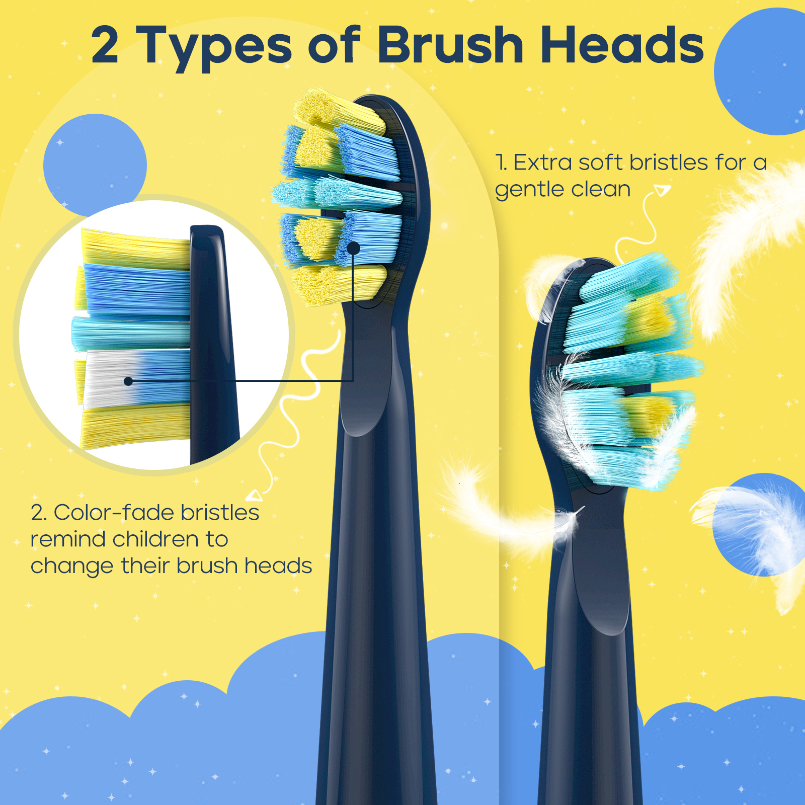 Toothbrush Seago Kids Electric Toothbrush for 6Years 5 Modes Rechargeable IPX7 Waterproof Power Sonic Toothbrush Replacement Head SG-2303 230802