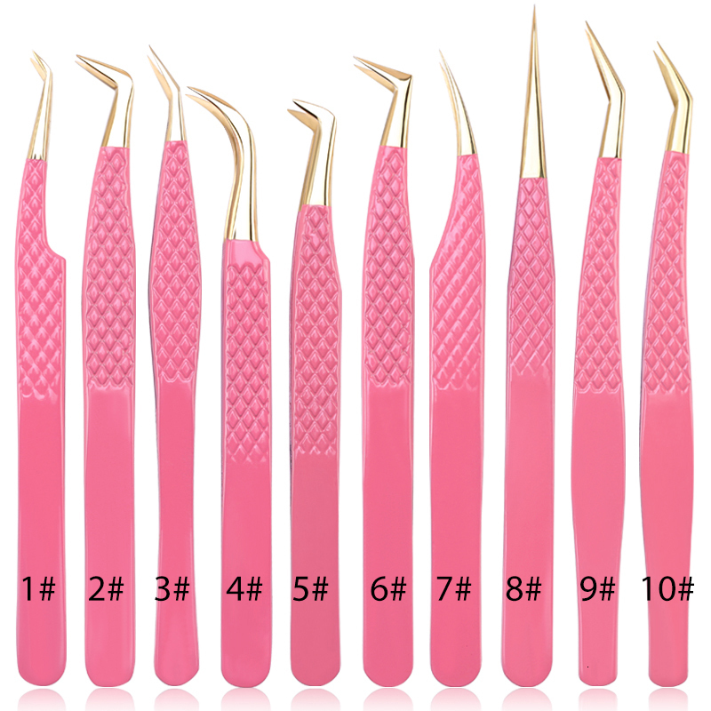 Makeup Tools 3Pc Eyelash Tweezers Set With Bag Stainless Steel Accurate 3D Volume Fan Lash Eyebrow Tweezer Accessories 230801