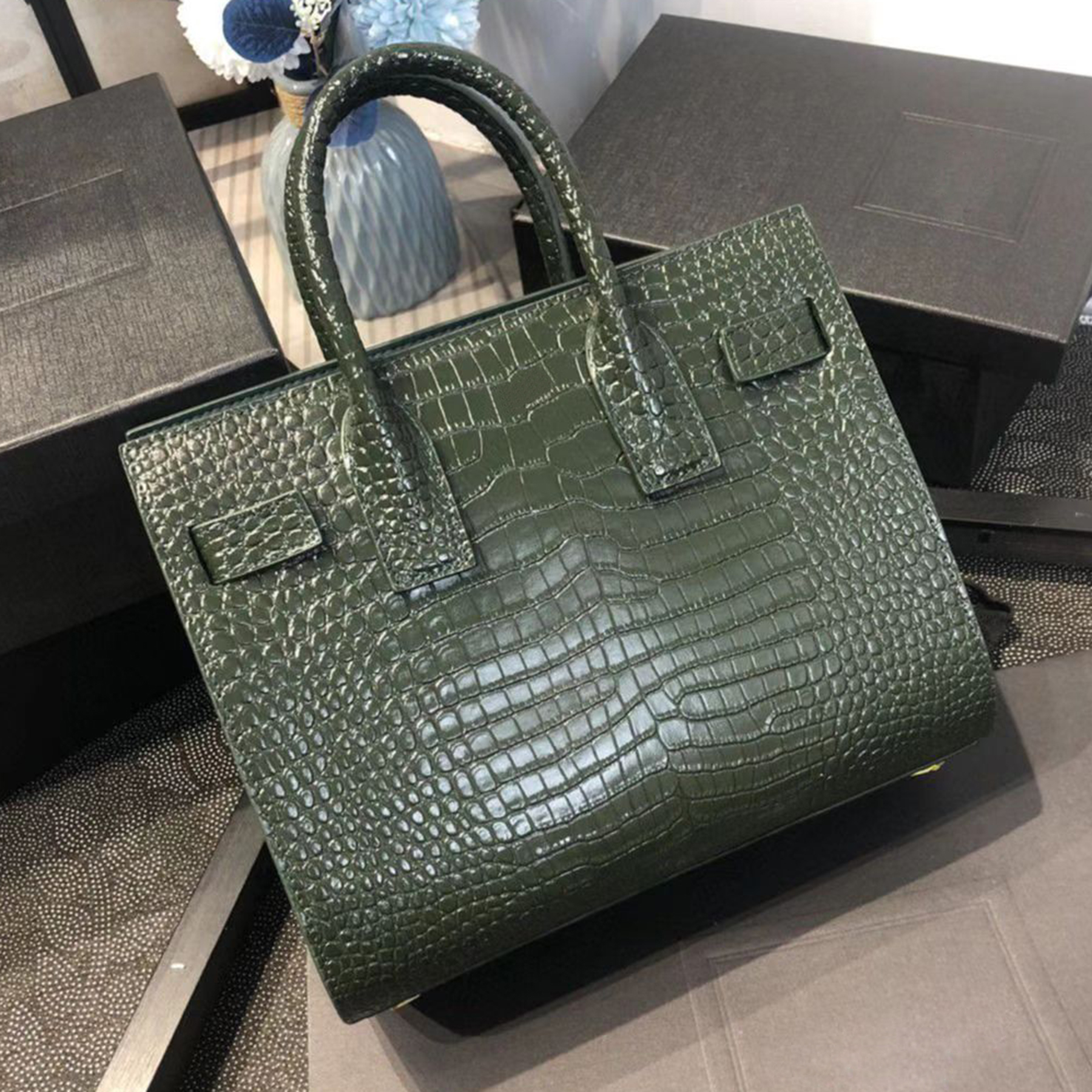 Tote Bag Fashion Women Handbag Shoulder Bags Wallets Crocodile Grain With Lock Dust Crossbody Bag For Female