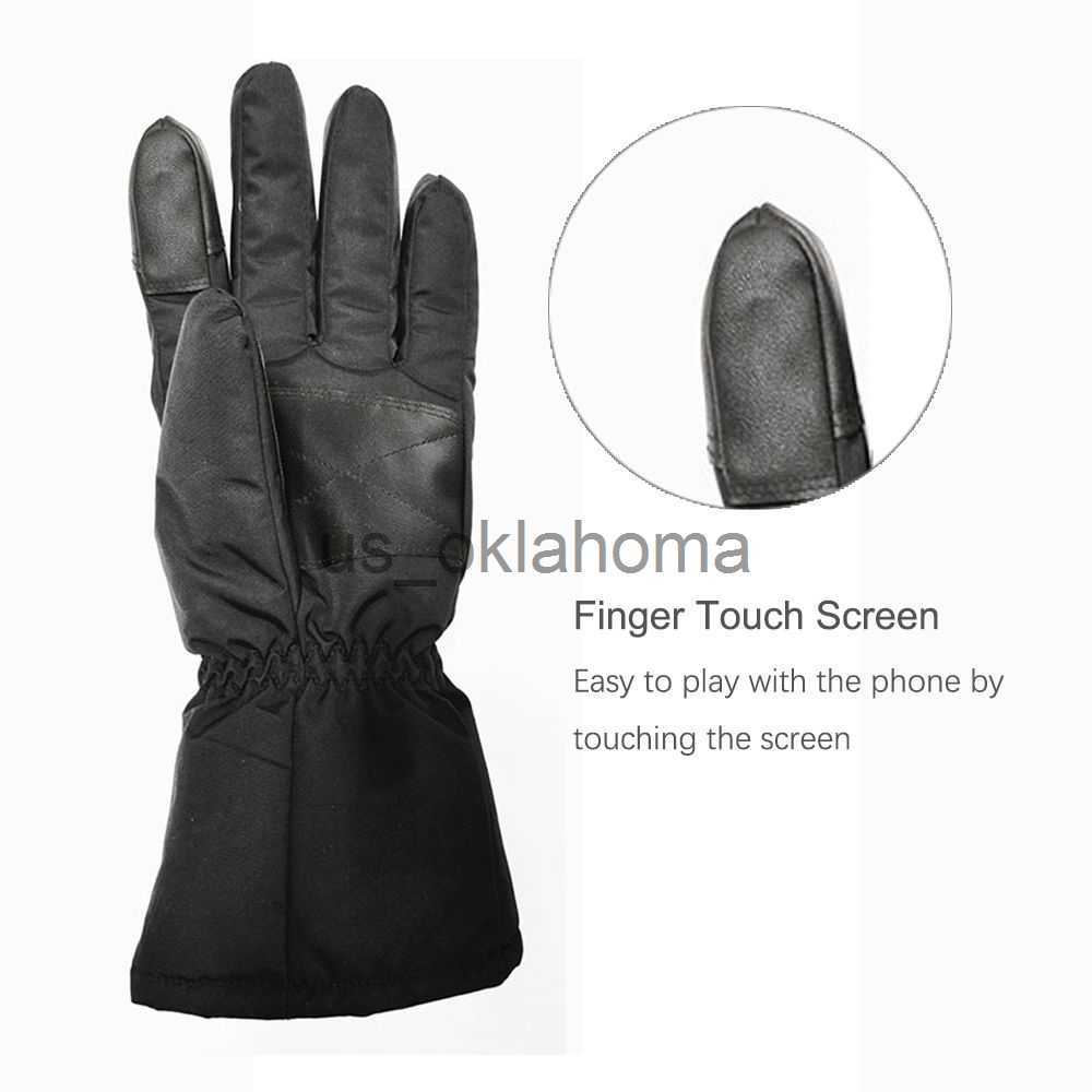 Ski Gloves Touchscreen Snow Winter Hiking Electric Heated Battery Powered Cycling Gloves Ski Gloves J230802