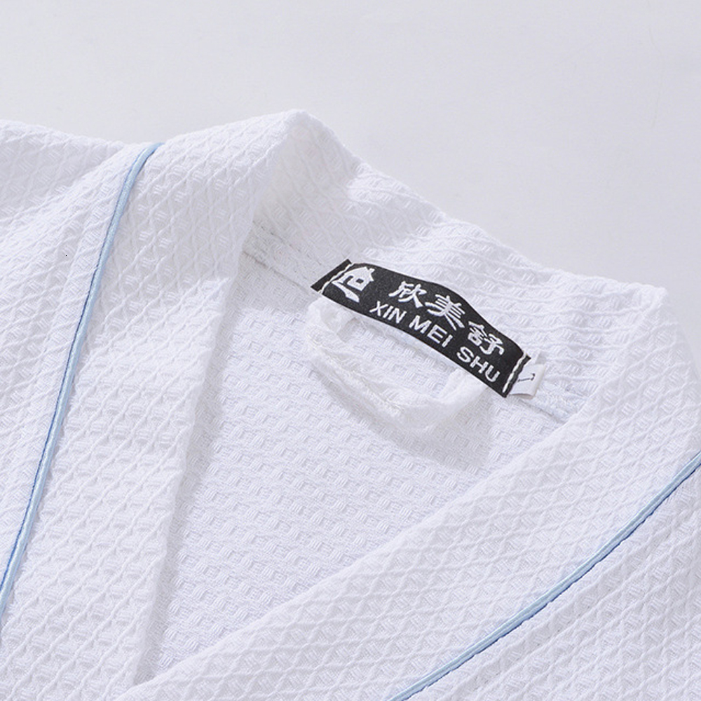 Men s Robes Spring Towel Bathrobe Men 100 Cotton Sleepwear Kimono Bath Unisex Dressing Gown Long Shower Sleep Terry Robe White 230802