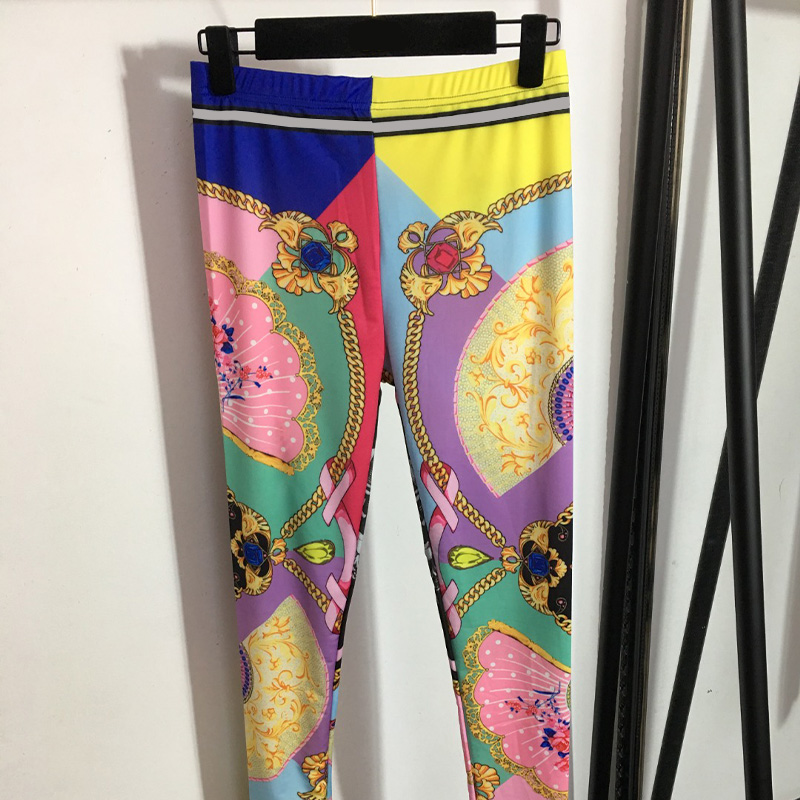 Women Silk Shirt Trousers Set Street Style Slim Fit Leggings Printed Long Sleeved Shirt Chic Party Suit