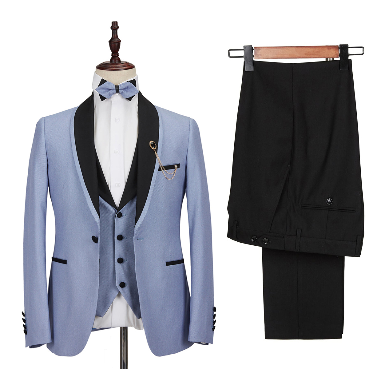 Classic Groom's Wedding Tuxedos Peaked Lapel Suit 3 Pieces For Male Prom Evening Party Custom Made (Jacket+Pants+Vest)