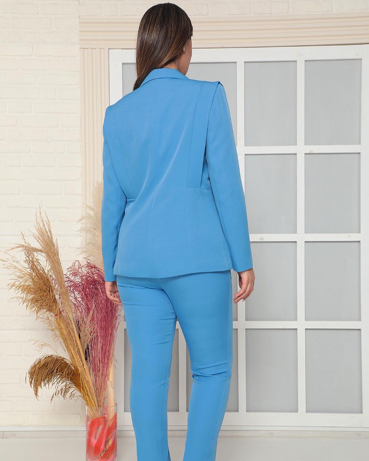 Candy Color Women Pants Suits Crystal Beads Blazer Sets Slim Fit 2 Pieces Custom Made For Wedding Wear Fashion Show