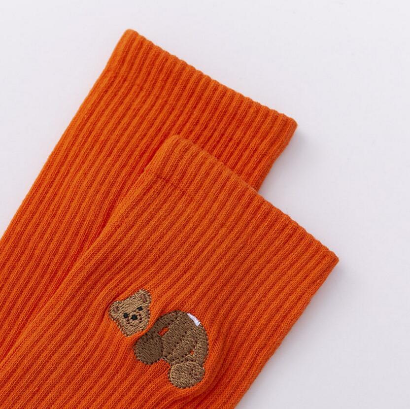 Men s Socks Man Decapitated Bear Fashion Crew Sports Fuzzy Embroidery Trend Hip Hop Cotton 3 Pairs box Gifts for Men Long 230802