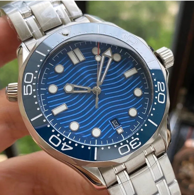 Top Quality Mens Watches Truth Ceramic Bezel Rologio Blue 42MM Men Men Luxury Watch Automatic Mechanical Movement Designer Skyfall SMP Watch 300M Wristwatch