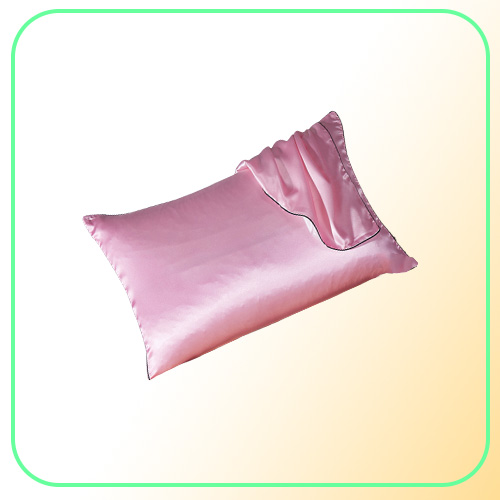 pure color Silk Pillowcases Mulberry Pillow Case without Zipper for Hair and Skin Hypoallergenic Bedding Supplies 48x74cm2073317