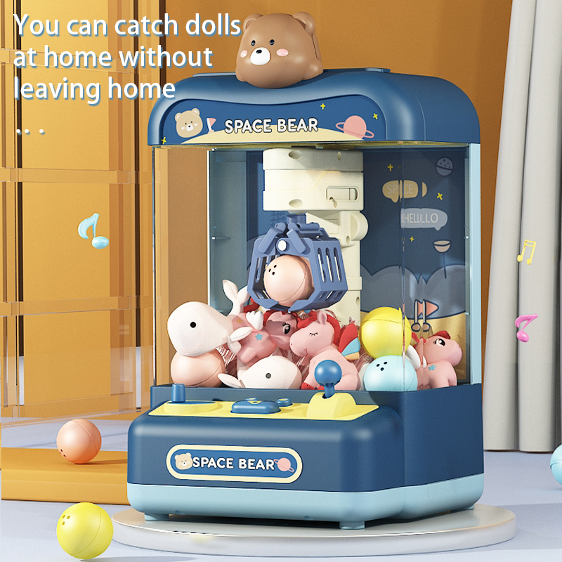 Novelty Games Children's mini claw machine small clip doll machine home version candy twisted egg ball for men and girls 230802