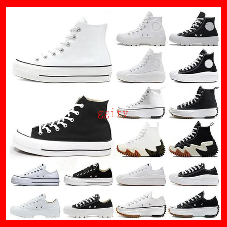 Designer canvas shoes men women thick bottom platform casual shoes conversitys Classic black and white high top low top comfortable sneakers