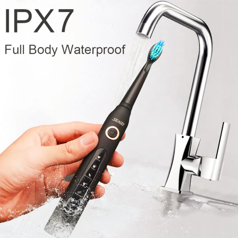 Toothbrush Seago Electric Sonic Toothbrush 507 USB Rechargeable Adults Waterproof Timer Electronic Tooth Brushes Replacement Heads For Gift 230802