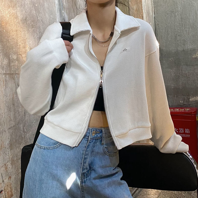 Women s Jackets Cropped Women Zipper Chic Streetwear Solid Loose Girls College Feminine Coats Harajuku Basic Ins Students Ulzzang 230801
