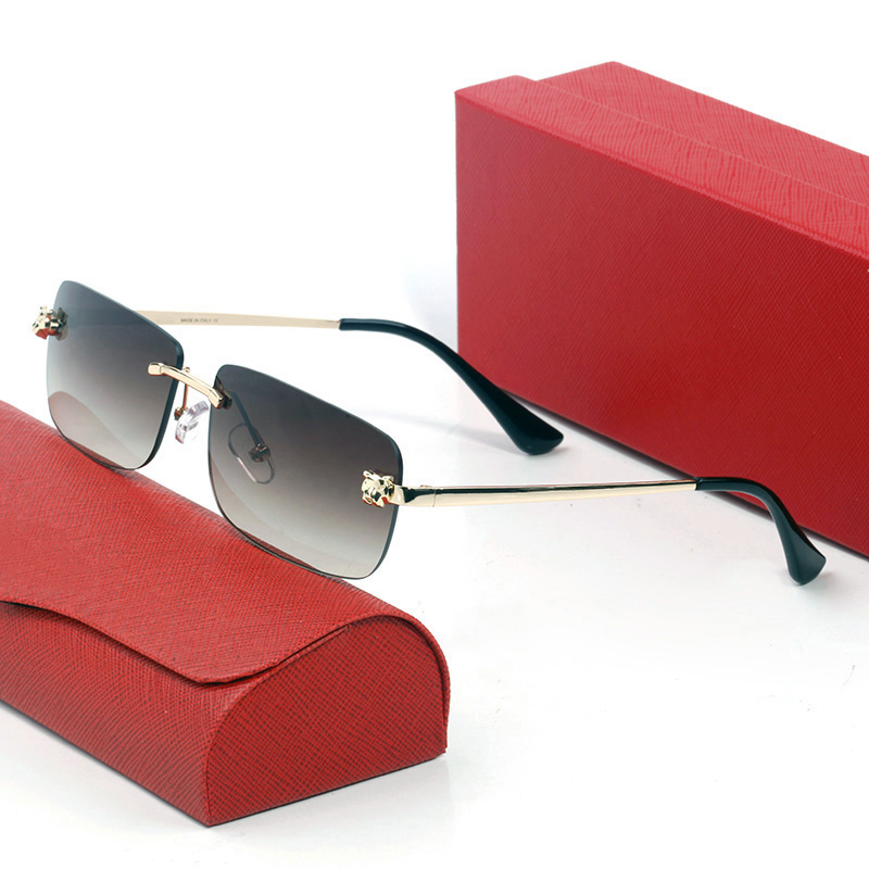 Designer Sunglasses Mens Woman Carti Panther Hand Made Acetate Temple Spring Hinge Business Affairs Anti UV Multi Rectangle Man Women Trendy Sun glasses Frames