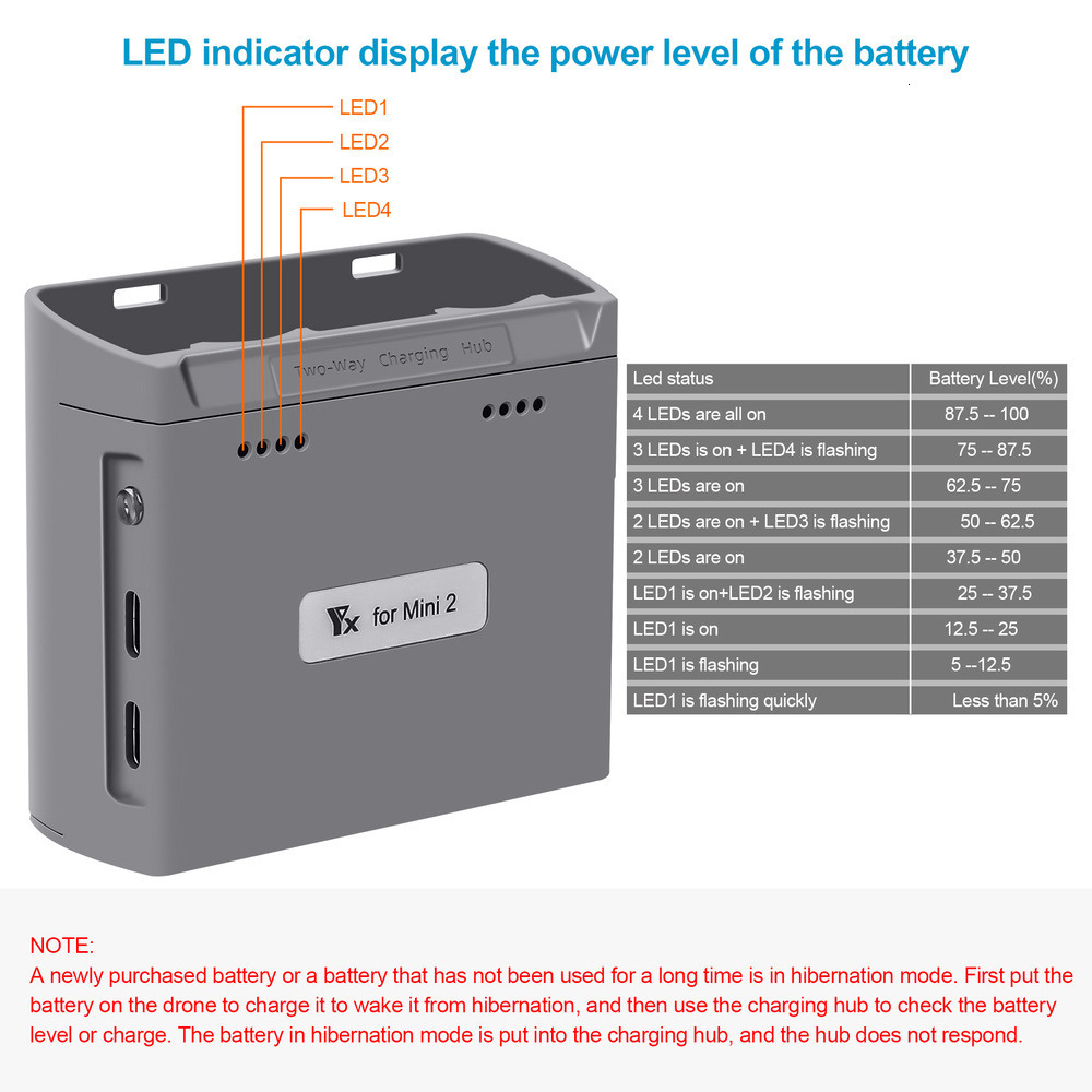 Camera bag accessories For DJI Mini 2 SE Drone Battery Charger Two Way Charging Hub USB for Accessories 230801