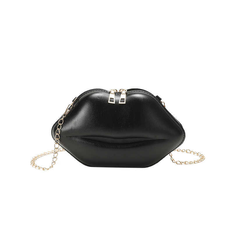Leather Lip Purse Box Clutch Lip Shaped Party Bags Spring summer New Fashion Chain Bag Shoulder Oblique Cross Lip Women's