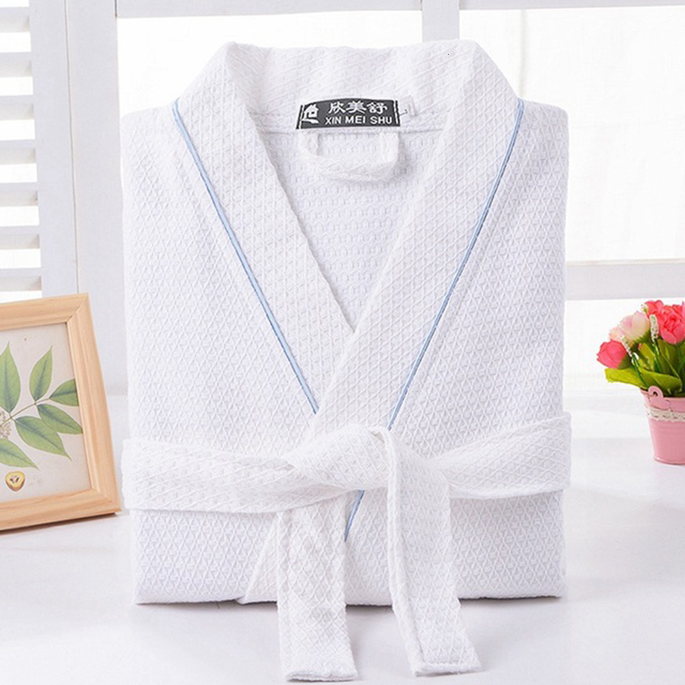 Men s Robes Spring Towel Bathrobe Men 100 Cotton Sleepwear Kimono Bath Unisex Dressing Gown Long Shower Sleep Terry Robe White 230802