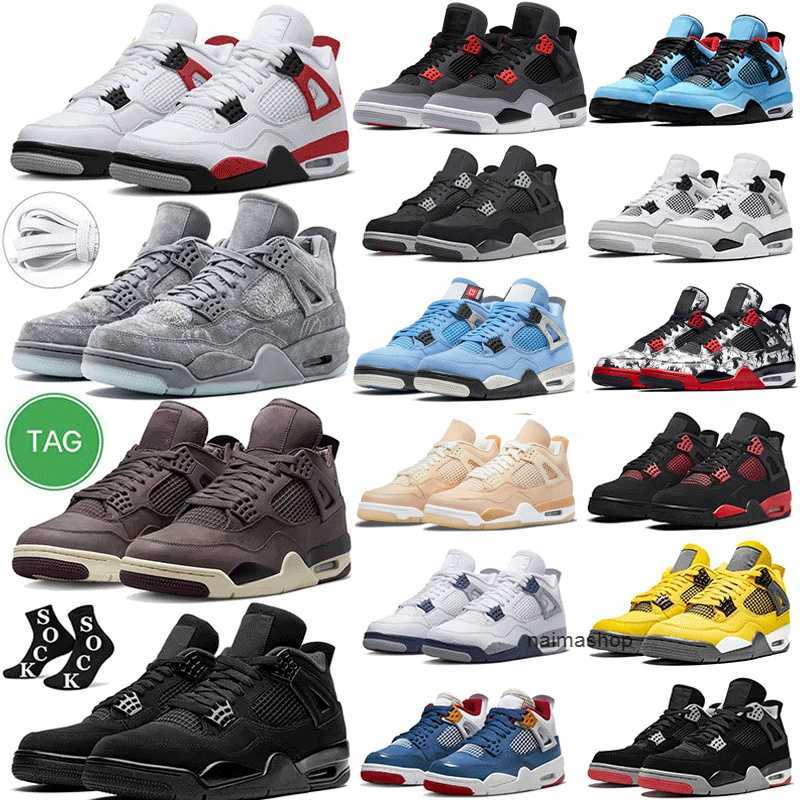 Military Black Cat Sail Red Thunder Basketball Shoes Men Women 4S White Oreo Cactus Jack Blue University Infrared Cool Grey Mens mid Sports shoes Sneakers