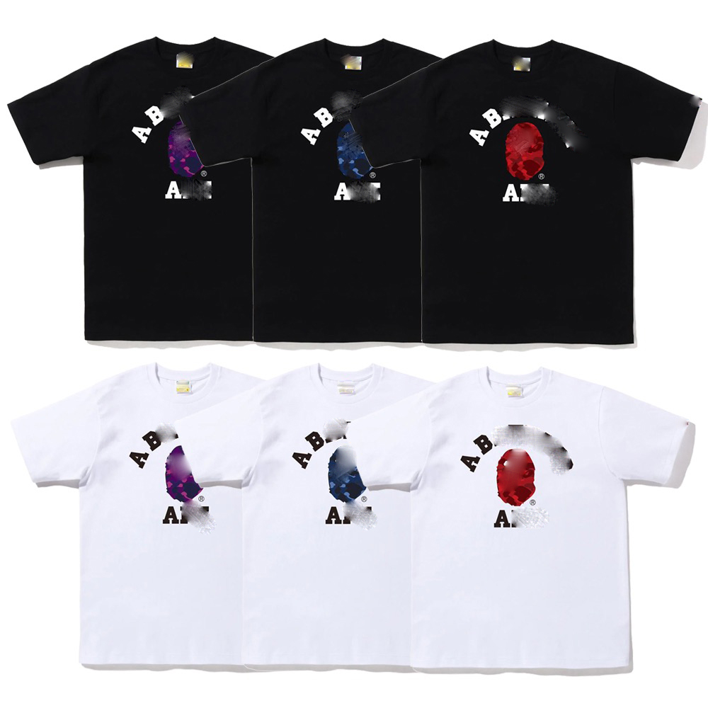 Mens Designer t shirt Camouflage Pattern T Shirt APE Head Pattern Fashion Couples Short Sleeves Shark Print Cotton Tees Asian Size M-3XL