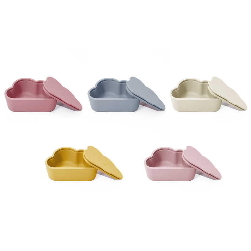 New Baby Silicone Snack Container Cups Cute Bear Lion Bowl with Lid BPA Free Cloud Food Snack Box Multipurpose Feeding Supplies