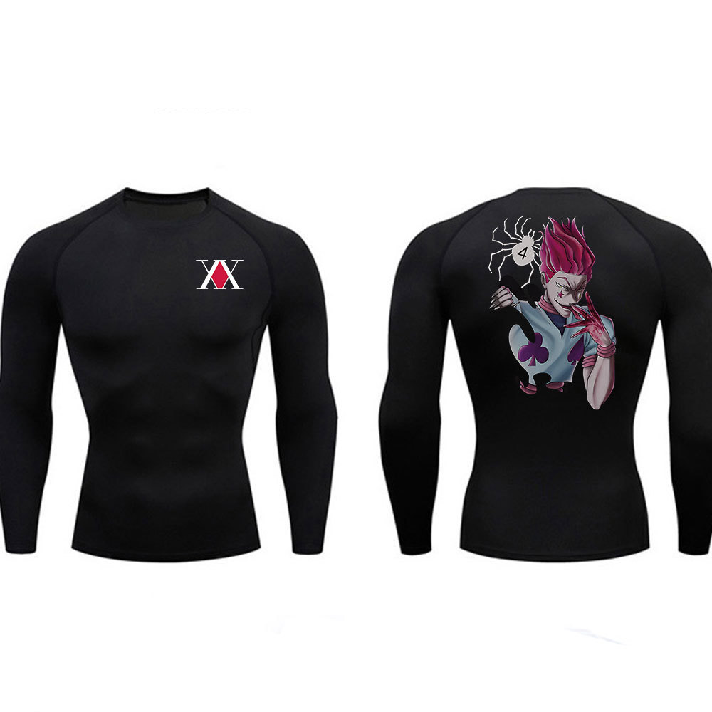 Men's TShirts Anime Hunter X Hunter Compression Tshirts Phantom Troupe Spider Print Long Slevee Shirts Gym Summer Workout Fitness Sportswear 2308