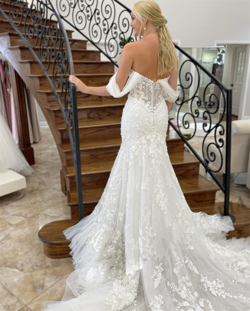 Train Layered Wedding Dresses Off Shoulder Sweetheart For Women Bride Mermaid Appliques Vestidos De Novia Custom Made