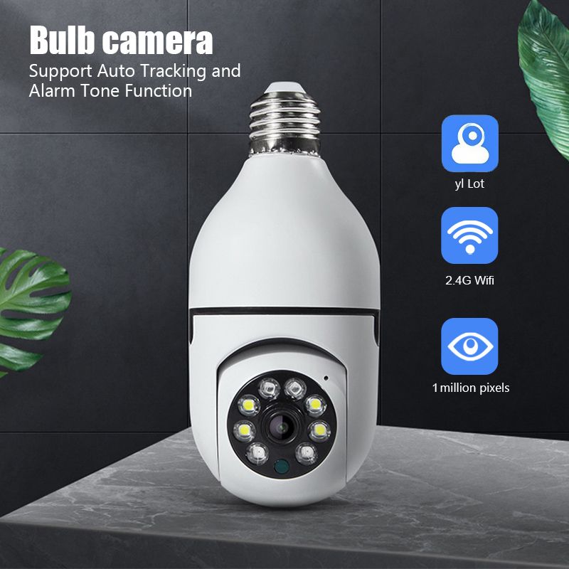 2.4g wifi bulb surveillance camera home night vision wireless camera 1mp cctv video security protection camera wifi ip monitor