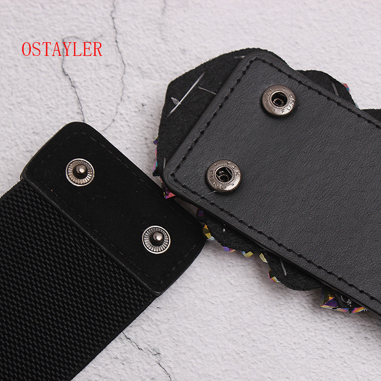 Other Fashion Accessories Geometric Big Crystal Gem Waist Belts Women White Grey Gold Colorful Bead Elastic Waistband Corset Strech Belts 230802