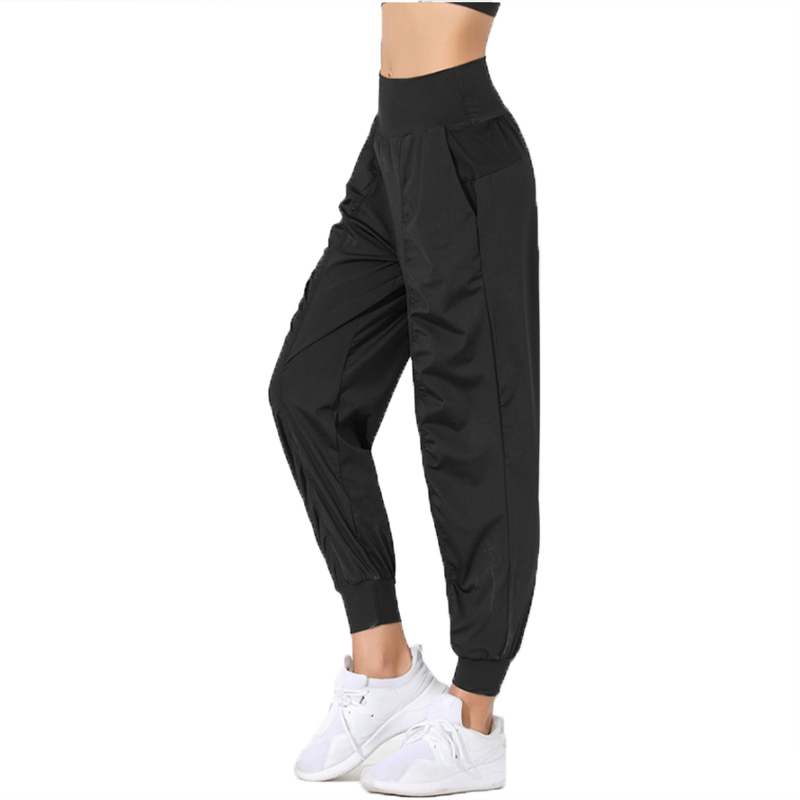 Women Yoga Studio Pants Outfit Ladies Quickly Dry Drawstring Running Sports Trousers Loose Dance Studio Jogger Girls Yoga Pants Gy