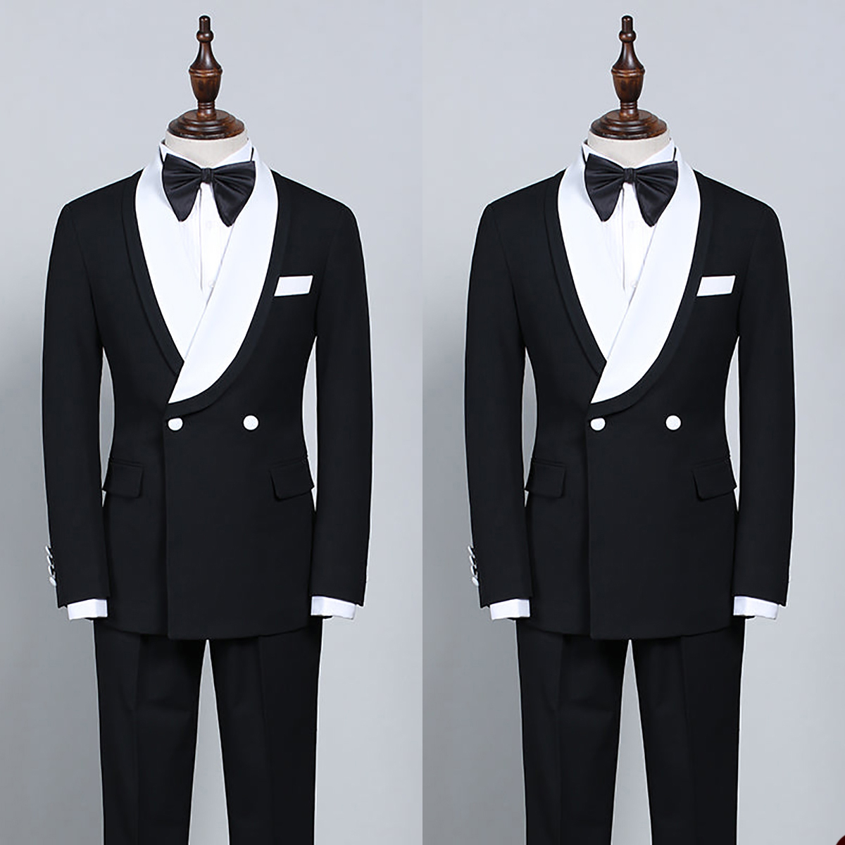 Vintage Groom Wedding Tuxedos Shawl Lapel Jacket For Men Business Evening Party Black Suits 2 Pieces Blazer Pants Custom Made
