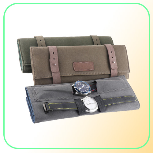 Canvas Nylon Oil Wax Watch Pouch Bag Tools Watch Case Holder Organizer Portable Watches Jewelry Display 007 Waterproof 22