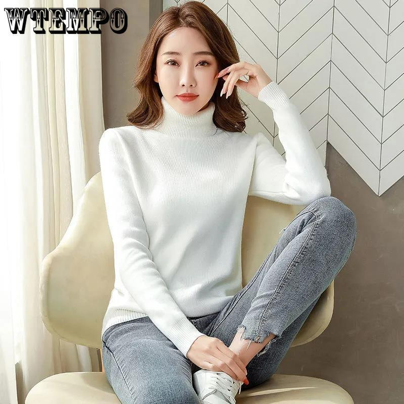 Women's Sweaters Turtle Neck Winter Sweater Women Elegant Thick Warm Female Knitted Pullover Loose Basic Knitwear Jumper Drop 230803