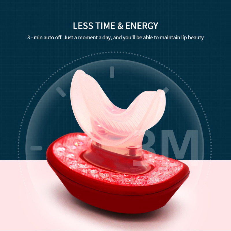 Other Massage Items Silicone Lip Plumper Device LED Red Light Infrared Therapy Eliminate Lips Lines Enlarge Fullness Care Beauty Instrument 230802