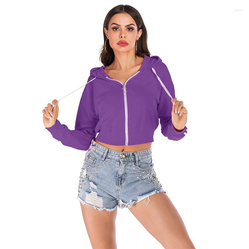 Womens Hoodies Autumn Solid Overcoat Long Sleeve Casual Jacket Short Sweatshirt 2023 Roupas Femininas De Inverno Cyber Y2k Tops