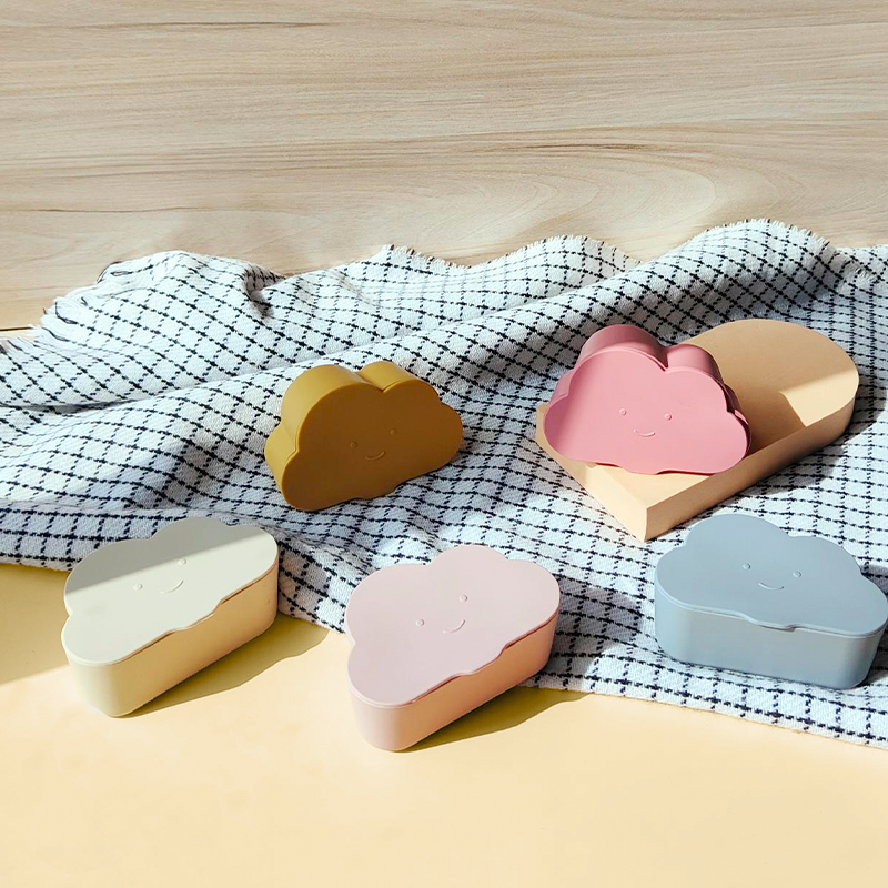 New Baby Silicone Snack Container Cups Cute Bear Lion Bowl with Lid BPA Free Cloud Food Snack Box Multipurpose Feeding Supplies