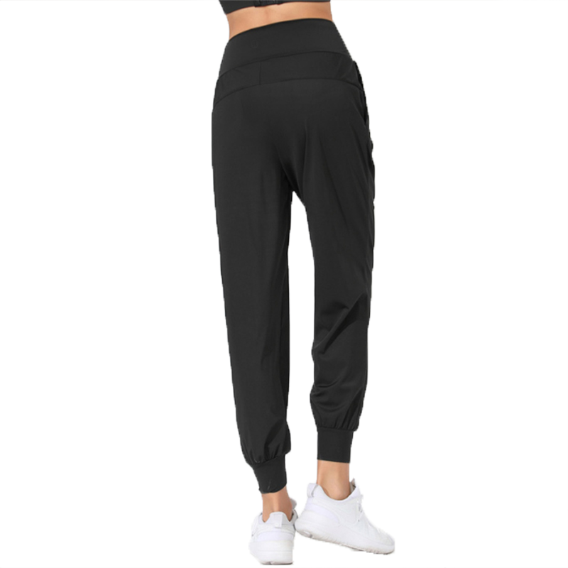 Women Yoga Studio Pants Outfit Ladies Quickly Dry Drawstring Running Sports Trousers Loose Dance Studio Jogger Girls Yoga Pants Gy