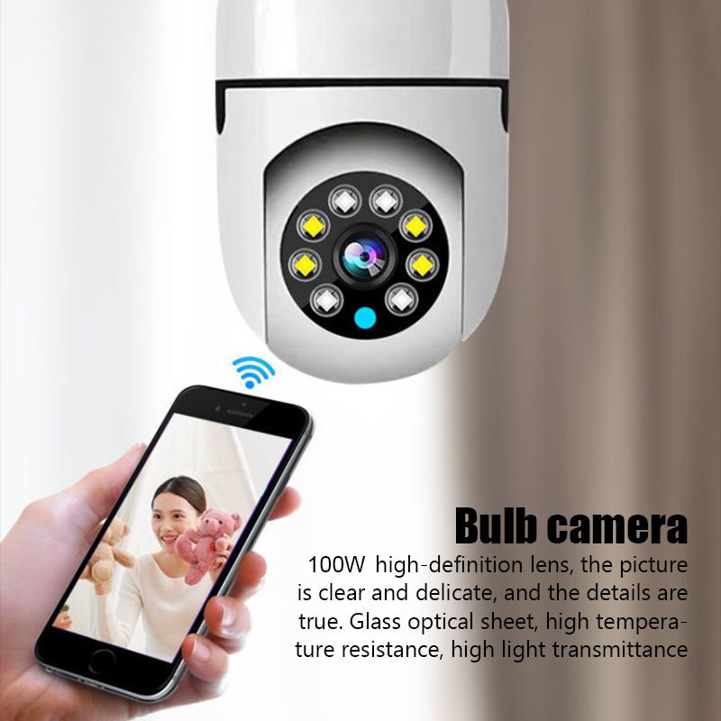 2.4g wifi bulb surveillance camera home night vision wireless camera 1mp cctv video security protection camera wifi ip monitor