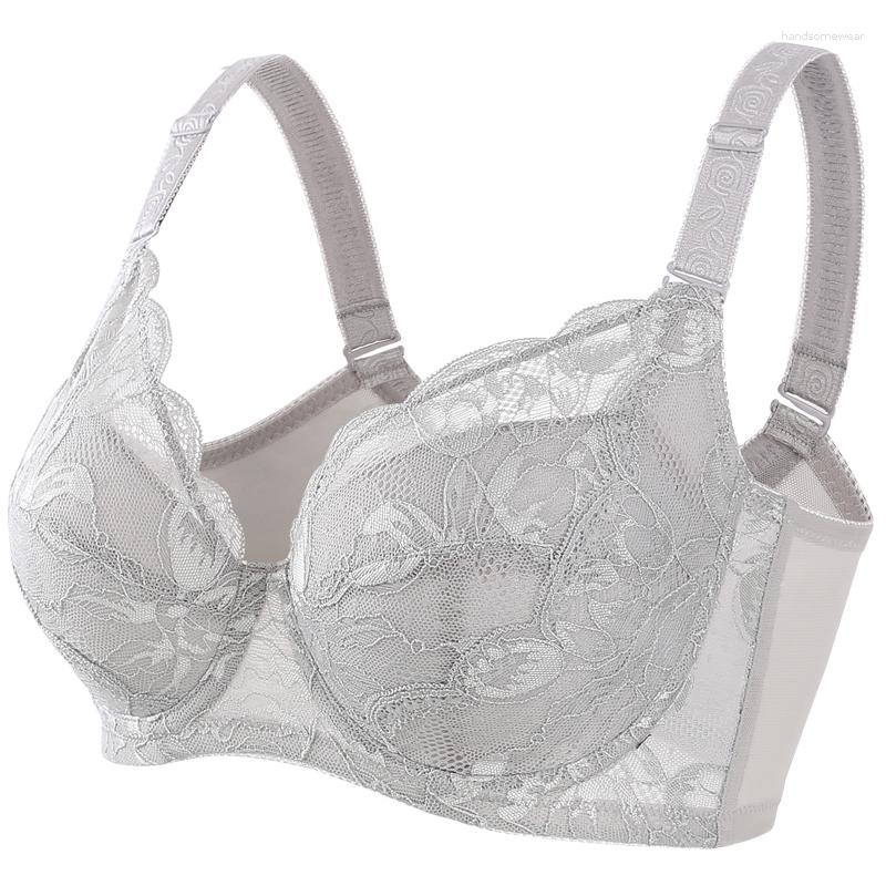 Bras Women's Beauty Lace Bra Plus Size Non Padded Minimizer Full Figure Underwire Brassiere 34 36 38 40 42 44 46 48 B C D E FGH
